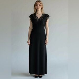 linen blend lace dress zw collection ZW COLLECTION LACE DRESS - White